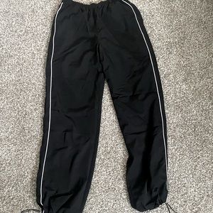 black and white track pants